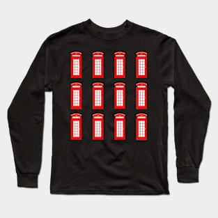 London Telephone Box British Print Long Sleeve T-Shirt